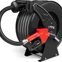 Fuel Hose Reel 3/4" x 33 ft, Retractable Diesel Reel with Nozzle, Black