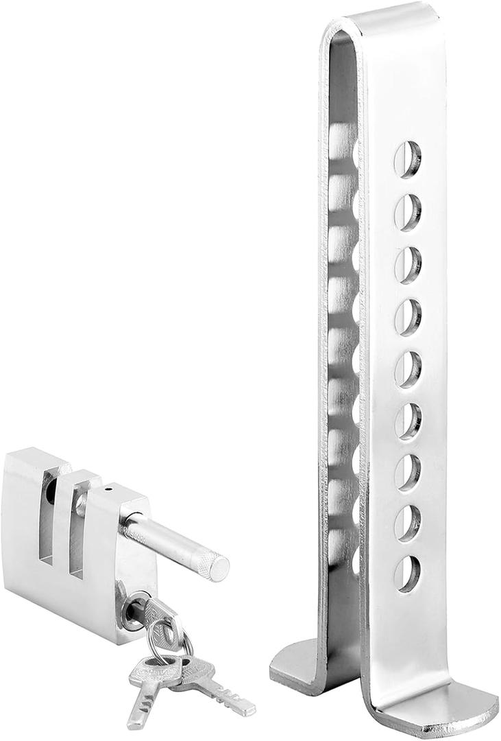 9 Holes Brake Pedal Lock | Anti-Theft Clutch Safety Lock Car Brake Pedal Security Lock Tool with 3 Keys Auto Stainless Steel Clutch Lock Compatible with Pedals Less Than 0.54 inches/13.9mm
