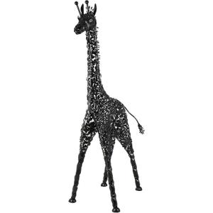 Deco 79 Metal Giraffe Decorative Garden Sculpture Indoor Outdoor Tall Garden Statue, Outdoor Sculpture 45" x 24" x 78", Black