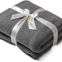 bearberry Super Soft Fluffy Throw Blanket Lightweight Cozy Warm Throw Blankets for Couch Bed Sofa All Season (Dark Grey, 50x60)