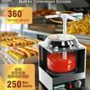 WantJoin Nacho Cheese Dispenser with Pump,2.8Qt Nacho Cheese Warmer,Stainless Steel Hot Fudge Warmer W/5-Level Temperature Adjustment,Commercial Hot Fudge Dispenser for Hot Fudge Cheese Caramel