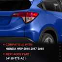 Tail Light Inner Compatible With 2016 2017 2018 Honda HRV HR-V Right Passenger Side Taiilight Replace 34150-T7S-A01