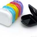 Retainer Case with Vent Holes, 6 Pcs Denture Case, Tight Snap Lock Orthodontic Mouth Guard Case Black, White, Yellow, Light Purple, Pink and Blue, Easy to Use