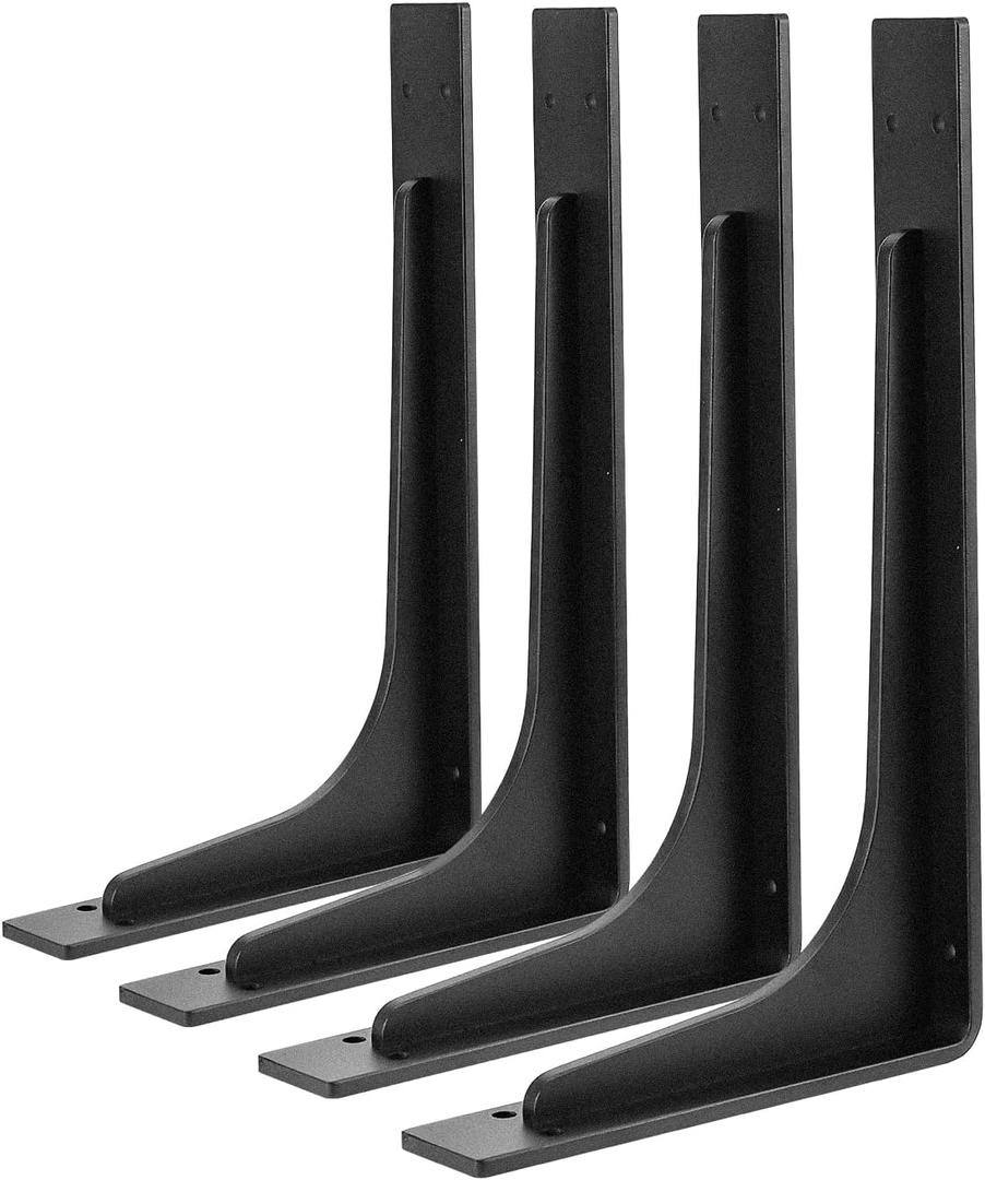 12"x 7"Shelf Bracket ,L Shelf Brackets,max Load 300lbs, Vertical Angle, Premium Alloy Metal Heavy Duty Shelf Bracket, high Strength Mounting Hardware , countertop Support, Pack of 4. (12INCH x 7INCH)