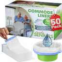 Commode Liners - 50 Strong Portable Toilet Bags - Easy to Use Bedside Commode Liners Disposable - Toilet Liners that Support Dignity of Seniors & Disabled - No More Buckets to Wash - NO Absorbent Pad