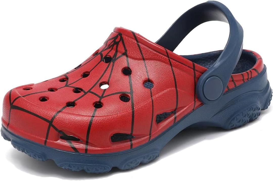 Boys and Girls Tie Dye Clogs for Kids,Unisex Eva Mules for Big Kid,Little Kid,Boy and Girl Closed Toe Slide Sandals,Black and White, 10-11 Little kid