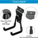 12Pack Slatwall Hooks Heavy Duty Slatwall Accessories Garage Slatwall Hooks and Hangers Small U Hook(Black)