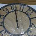 LEIKE Large Wall Clocks,Non Ticking Silent,Battery Operated Small Round Modern Wood Wall Clock for Living Room, Bedroom,Kitchen,Farmhouse,Office Vintage Home Decor-13.5 Inch/34CM-Black-Arabic Number