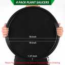 PATIKIL 4 Pack Plastic Plant Saucer, 18 Inch Plant Tray for Pots Round Plant Dish Plant Drip Trays Water Tray for Indoors Outdoors Garden, Black