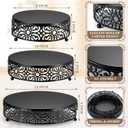 Lallisa 6 Pack Black Cake Stand Set Round Wedding Cake Stand 8" 10" 12" Decorative Metal Dessert Table Display Set Cupcake Holder Pastry Candy Display Plate for Wedding Birthday Party(Black)
