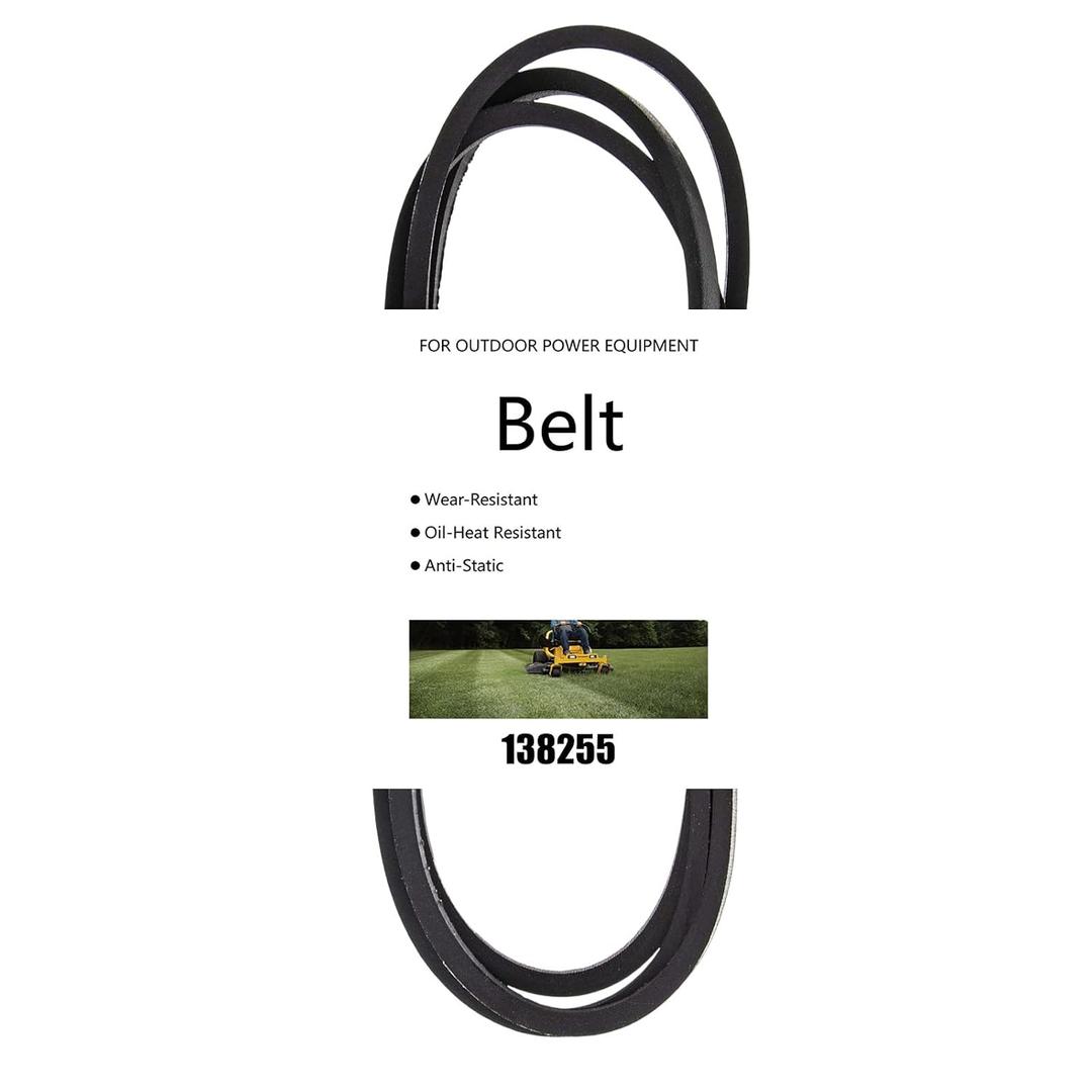 138255 Lawn Mower Drive Belt for Husqvarna Craftsman Poulan Jonsered Weed Eater Ariens Lawn Tractor V Belt 531013136 532130801 532138255 (1/2" X 95.25") (138255)