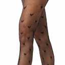 EVERSWE High Waist Fishnet Tights, Thigh High Suspender Stockings (Small-Medium, Allover Heart)