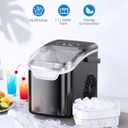 COWSAR Ice Maker Countertop, Portable Ice Machine with Self-Cleaning, 26.5 lbs/24Hrs, 8 Ice Cubes in 6 Mins, Ice Basket and Scoop, Ideal for Home, Kitchen, Bar, Camping