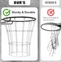 KingDolly Heavy Duty Chain Basketball Net, Rust-Proof Carbon Steel Metal Basketball Net Replacement with 12 Hooks for Tool-Free Quick Installation, Universal Fit for Outdoor/Indoor Basketball Hoops