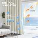 Joydeco Blackout Curtains for Bedroom - 120 Inch Long 100% Light Blocking 2 Panels Beige Drapes, Thermal Insulated Room Darkening Curtains, Linen Textured for Living Room, Rod Pocket & Back Tabs