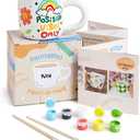 Pott'd Paintables Paint Your Own Mug Kit - DIY Mug Painting Kit for Adults. Ceramic Painting Kit for Adults Includes Mugs, Paints, Brushes and Painting Inspiration Guide (Single)