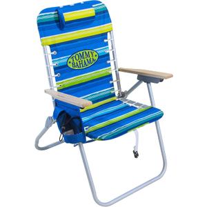 Tommy Bahama Hi-Boy 17" Seat Height 4-Position Lace-Up Suspension Folding Beach Backpack Chair