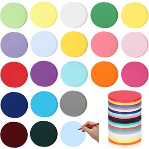 Honoson 1000 Pcs Round Cutouts Paper 3.9 Inch Circles Assorted Color Cut Outs Round Shaped Die Cuts Paper for DIY Craft Projects Back to School Classroom Bulletin Board Decor