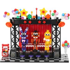 Five Nights Stage Toy Building Sets -Compatible with Lego Monster Scene, Bear, Rabbit & Chicken Performing on Stage, Horror Game-Inspired Spooky Toy for Fans and Collectors