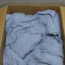 CozyLux Grayish Blue Queen Comforter Set, 3 Pieces Dusty Blue Solid Breathable Quilted Bedding Sets, Luxury Soft Fluffy Bed Set with Down Alternative Comforter All Season (1 Comforter & 2 Pillowcases)