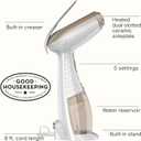 Conair Handheld Garment Steamer for Clothes, Turbo Extreme Steam 1875W Fabric Steamer, Portable Handheld Design, Strong Penetrating Steam, White/Champagne