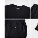 Town Scrubs for Women Scrub Set - Jogger Pant and Comfort Stretch V-Neck Easy Care Uniforms (Black, L)