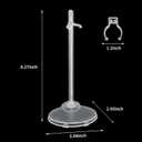 12-Pack Adjustable Doll Stands for 8-12 Inch Dolls, Clear Plastic, Hobby Figure Display Stands