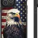Generic Case Compatible with iPhone 16 Pro Max,Flag Eagle Case for iPhone 16 Pro Max Design for Men Boys [Anti-Scratch] Non-Slip+Shockproof Rugged TPU Protective Case