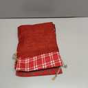 HRX Package 3D Christmas Gift Bags, 16x11 10.5x8 inch Xmas Drawstring Wrapping Bags Pouches for Holiday Goodie, Presents, Stocking Stuffers (5pcs)