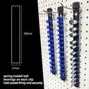 Socket Organizer Set, Metric SAE Socket Holders with Spring Ball Bearings Fits 1/4", 3/8", 1/2" Drive Sockets, Secure Holding Portable Socket Retention Home Workshop Tool Storage Organizer, 9 PCS