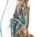 Cape Craftsmen Wall Mounted 12" Molten Glass Hanging Terrarium Kit on Natural Driftwood, Indoor Wall Planter Vase on Wood, Propagation Station for Hydroponics Plants, Succulent Pot