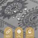 Boho Shower Curtain with Hooks, Grey Sheer Shower Curtain Set with Sun Flower, Vintage Farmhouse Curtains - Waterproof Bathroom Decor for Home and Apartment, 12 Plastic Hooks Included, 72Wx72L