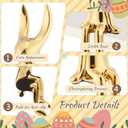Pinkunn Set of 3 Easter Bunny Decor, Electroplated Sitting Bunny Figurine Statue, Ceramic Gold Rabbit Figurines Showpiece for Easter Table Decor, Spring Home Shelf Desk Counter