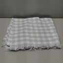 100% Cotton Throw Blanket Plaid Soft Lightweight Cozy Farmhouse Tassels Summer Thin Breathable Throws for Couch Sofa Bed (50"  60" Blue)