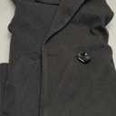 Springrain Women's Wool Pea Coat Notched Collar Double Breasted Midi Long Trench Coat Outwear (Medium, Black)