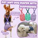 Pet Soft Dog Diapers Female with Suspenders, 3 Pack Reusable Female Dog Diapers for Heat, Dog Period Panties for Doggie in Cycle(X-Large, Pinkycolor)