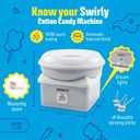 Kids Cotton Candy Machine with LED Lights - Quick Heat-Up Electric Maker with Lidded Bowl for Parties, & Home - Grey