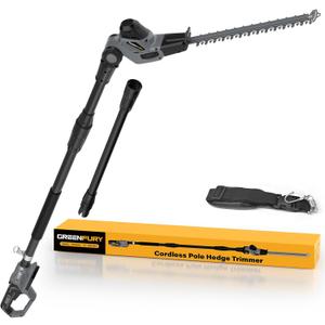 Cordless Pole Hedge Trimmer Compatible with Dewalt 20V MAX Battery, 18-Inch Dual Action Blade, Sectional Extension Pole with 16 FT Reach, 135 Adjustable Head (Bare Tool Only)