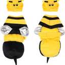 Spooktacular Creations Pet Dog Bee Costume with 3D Bee Hat, Silver Wings for Halloween Dress-up Party, Role Play, Carnival Cosplay, Holiday Decorations Clothes (Large)