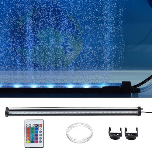 Carefree Fish Aquarium 4/8/12/16/24/40In Led Nanometer Materials Air Stone Strip Ⅱ and Tube Fish Tank Oxygen Stone Bubble Wall RGB Light Waterproofing Grade IP68(Air Pumps not Included