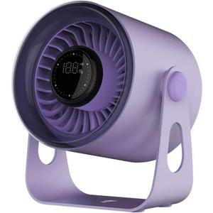 SAYTAY Desk Fan, 100 Speeds Strong Wind Personal Fan Portable Rechargeable with LED Display, Quiet WallMountable Bedroom Fan for Sleeping Home Outdoor Camping (Purple)
