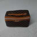 BOYATU Travel Makeup Bag Cosmetic Bags for Women: 3 Pcs Set Large Portable Make up Bag with Handle - Vegan Leather Toiletry Bags with Compartments - Makeup Organizer for Travel Essentials(A-1-Coffee)