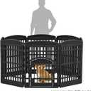 IRIS USA Dog Playpen with Door, 34 8 Panel Pet Exercise Pen Indoor Outdoor Puppy Play Pen, Portable Plastic Pet Fence for Small Medium Dogs, Foldable 63 x 63 x 34, Black