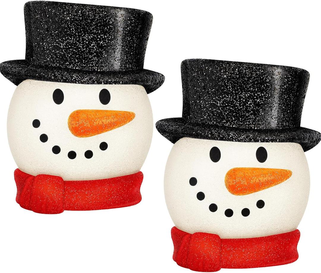 Mudder Christmas Porch Light Covers Christmas Outdoor Decoration Gnome Xmas Holiday Light Covers for Porch Garage Front Door Hanging(Snowman,2 Pcs)