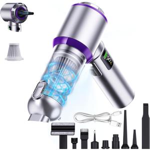 Car Vacuum Portable Cordless, 22000PA High Power Handheld Vacuum Cordless with Brushless Motor & LED Light, Small Vacuum for Car, Home, Pet, Office