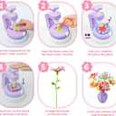 Kingci Fabric Flower Bouquets DIY Kit, 2025 Creative Flower Making Kits for Toddler Girls 117PCS Educational Arts and Craft Kits for Kids, Birthday Christmas Gifts for Girls Boys Teens (Purple)