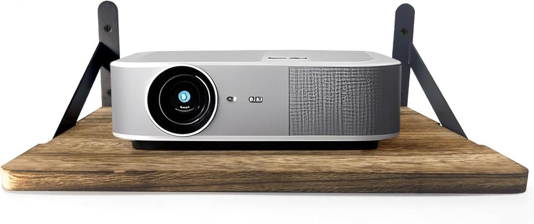 Projector Shelf - Solid Wood Shelf for Projector Wall Mount, 15.7" x 11" Projector Shelf for Wall - Holds Up to 33 lbs for Projector, Router, WiFi, Modem