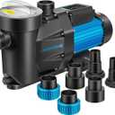VIVOHOME 2.0 HP Powerful Self Primming 6950 GPH Swimming Pool Pump with ON/OFF Switch for In/Above ground Pool 1.25'' & 1.5" & 2.0'' Unions 115V Energy Saving w/Strainer Basket