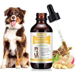 2 x Yeast Infection Treatment for Dogs, Xsvseie Dog Ear Infection Treatment Natural Yeast Treatment Drops for Dogs,Dog Herbal Supplement Soothing Irritation & Itching Discomfort for All Breeds & Size