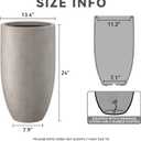 Kante 24 Inch Tall Round Concrete Planter, Large Indoor Outdoor Plant Pots with Drainage Hole and Rubber Plug, Modern Decorative Garden Pots for Home Patio Porch, Weathered Concrete